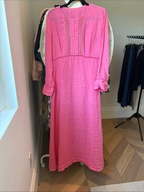 120% Lino pink linen dress
